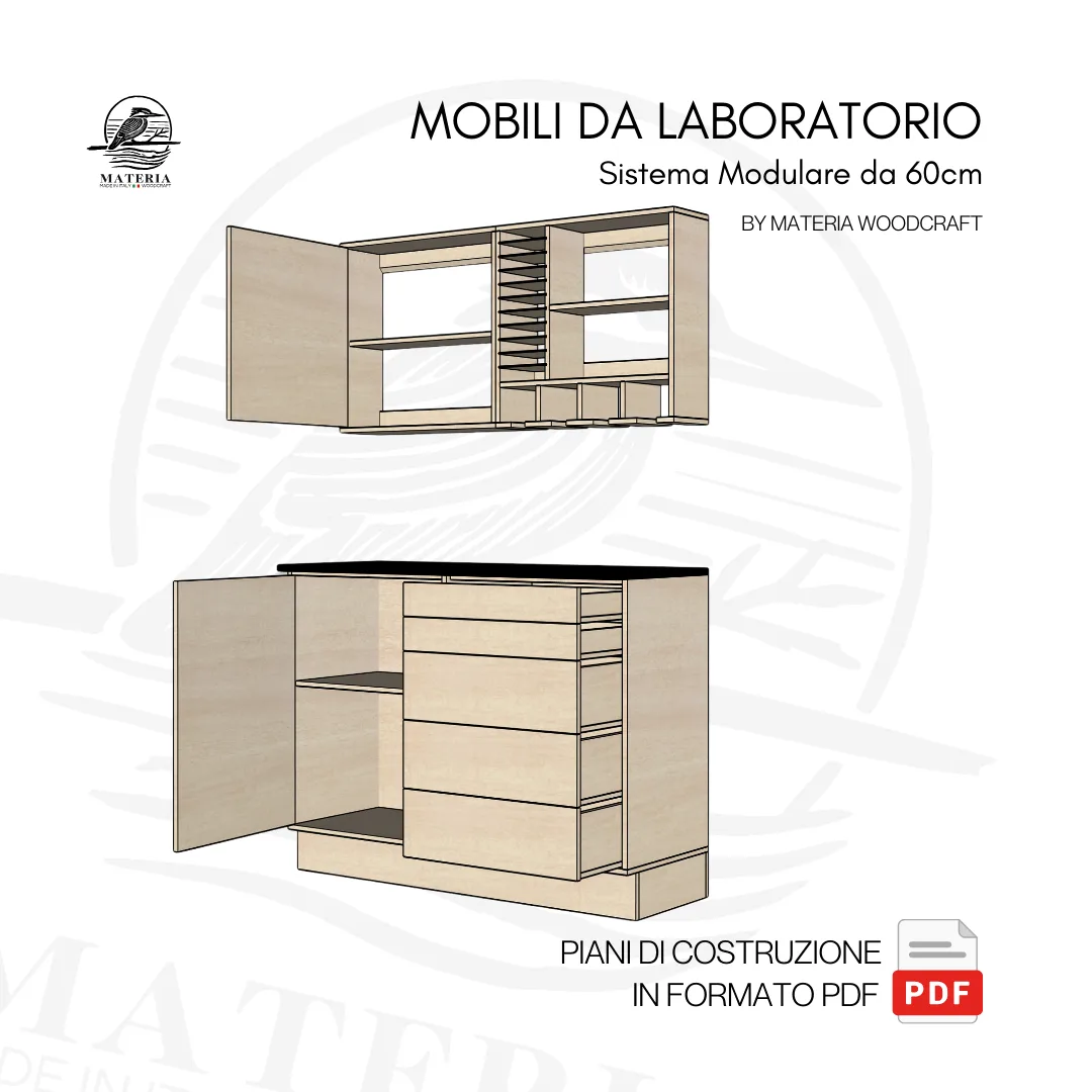 Piani PDF Mobili Laboratorio Modulari da 60cm