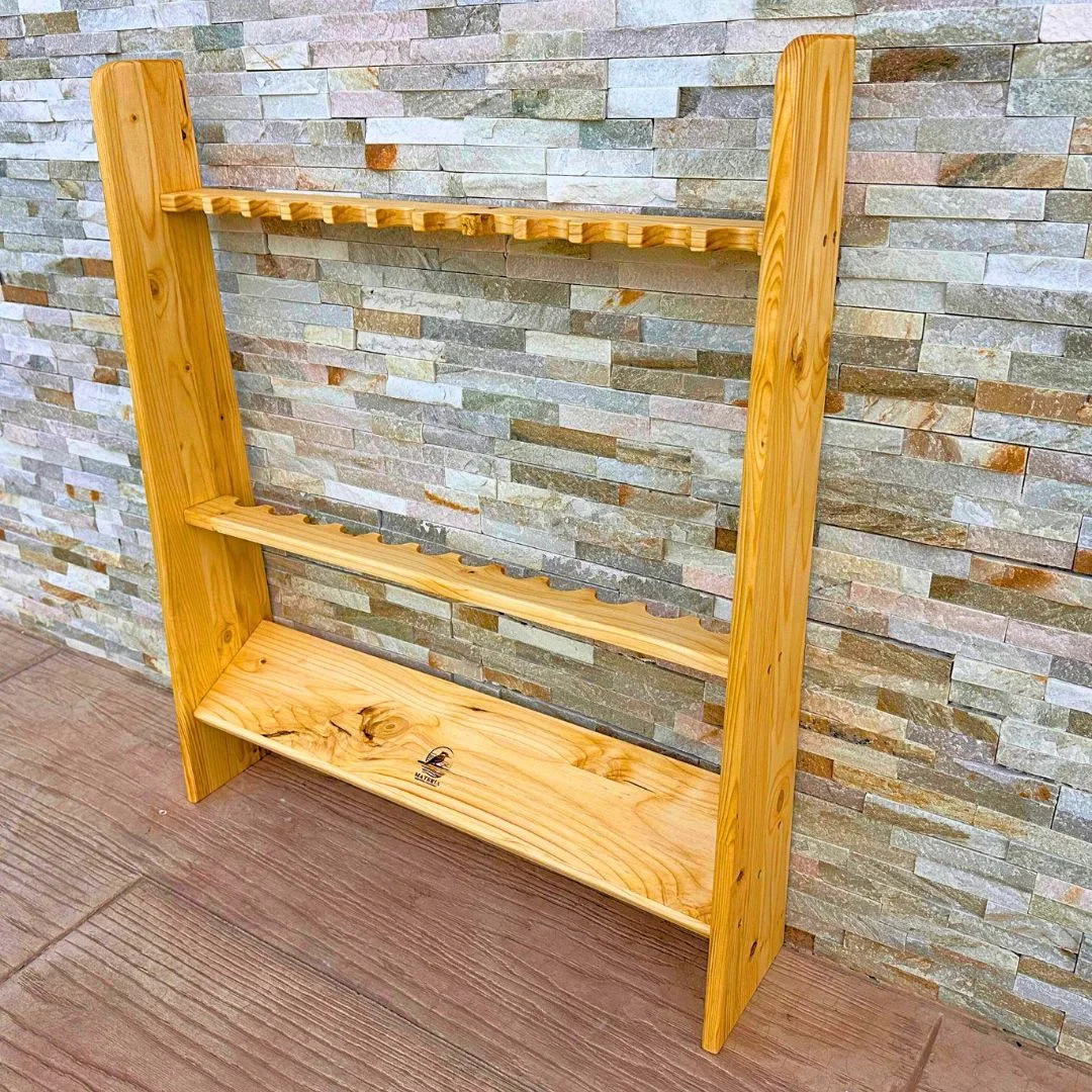 Porta canne da pesca in legno massello artigianale