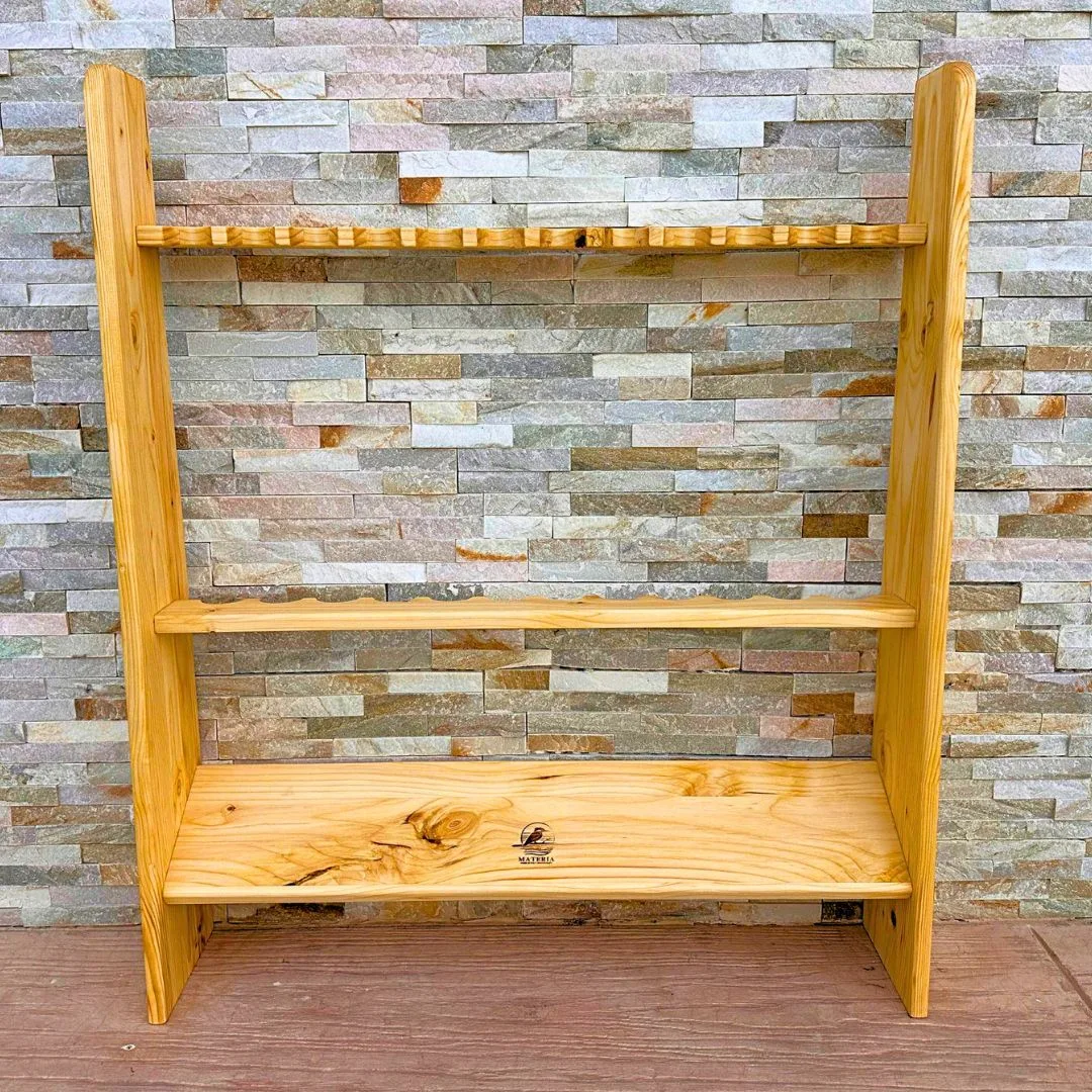 Porta canne da pesca in legno massello artigianale