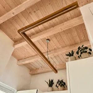 Materia Vector Noce Medio- Lampada a Sospensione Custom in Legno Massello