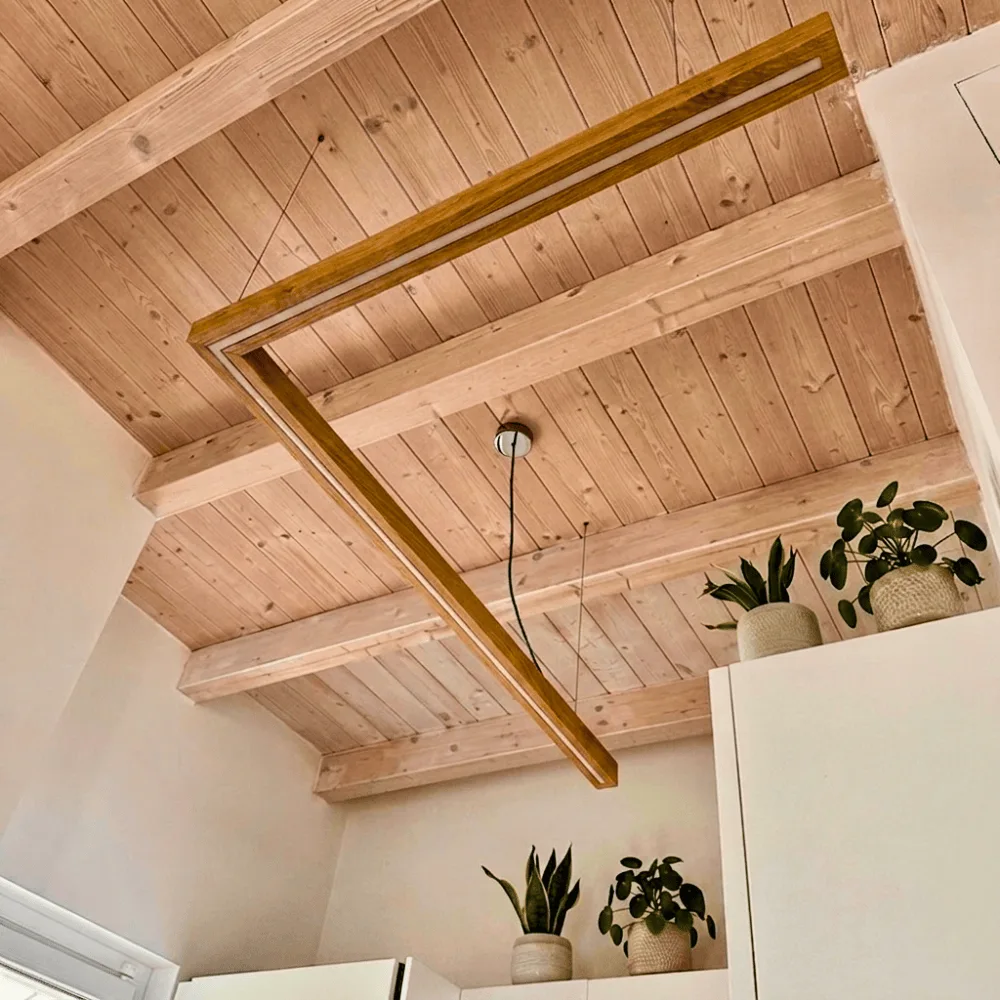 Materia Vector Rovere - Lampada a Sospensione Custom in Legno Massello
