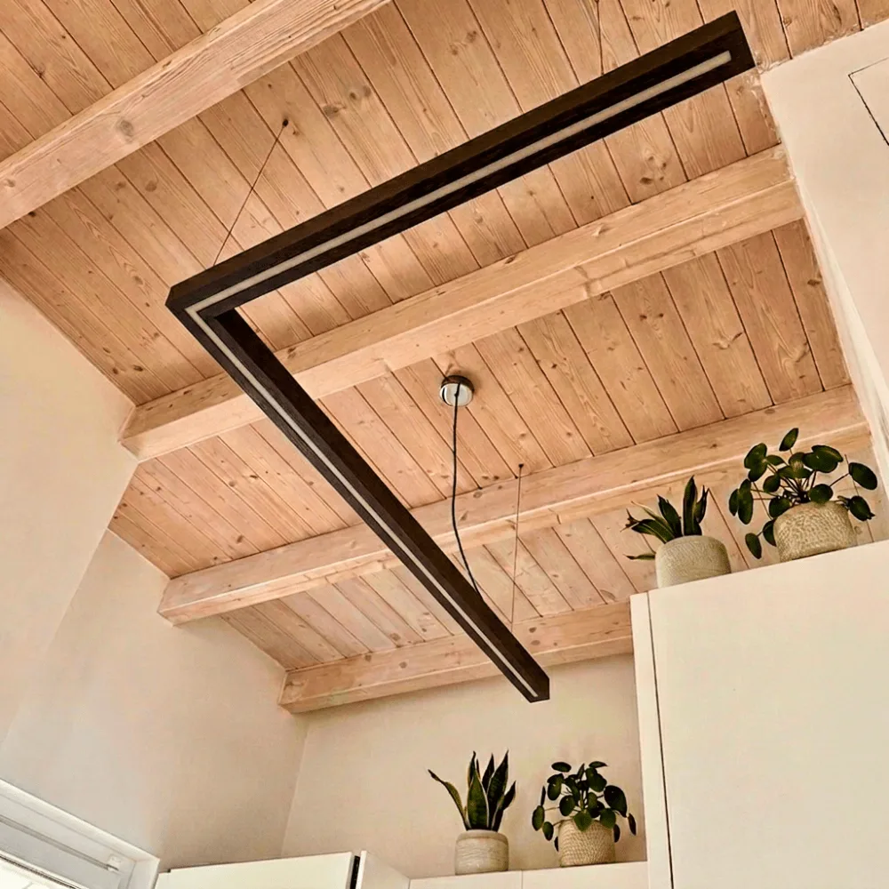 Materia Vector Wengé - Lampada a Sospensione Custom in Legno Massello